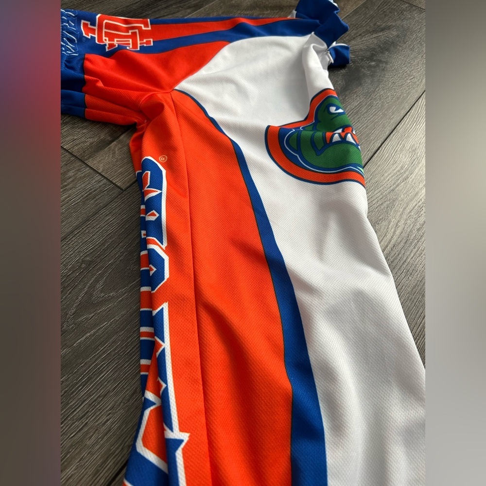 Florida Gators Cycling Jersey XL NCAA Adrenaline Promotions Full Zip Blue Orange - Picture 13 of 16
